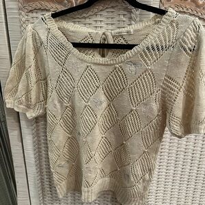 Cream Knit Women's Blouse